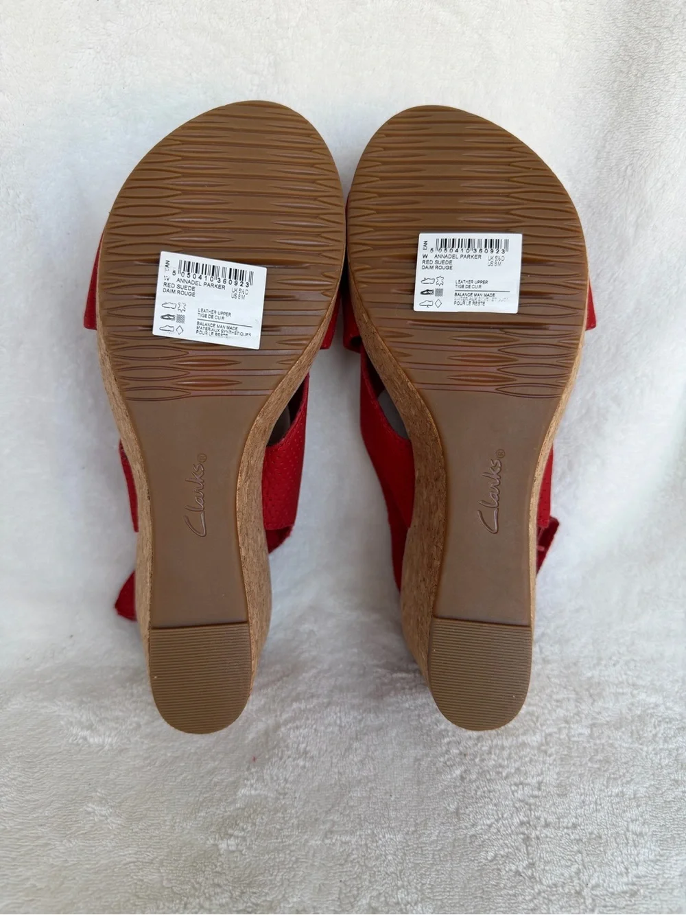 Clarks Collection Maritsa Lara Red Wedge Sandals US 8 NWOB MSRP $129